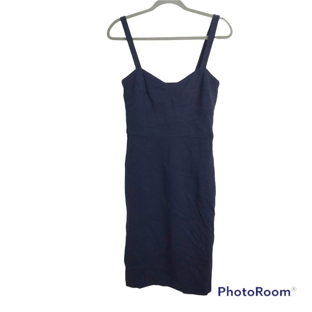 Diane Von Furstenberg navy blue bandage style bodycon dress size 8